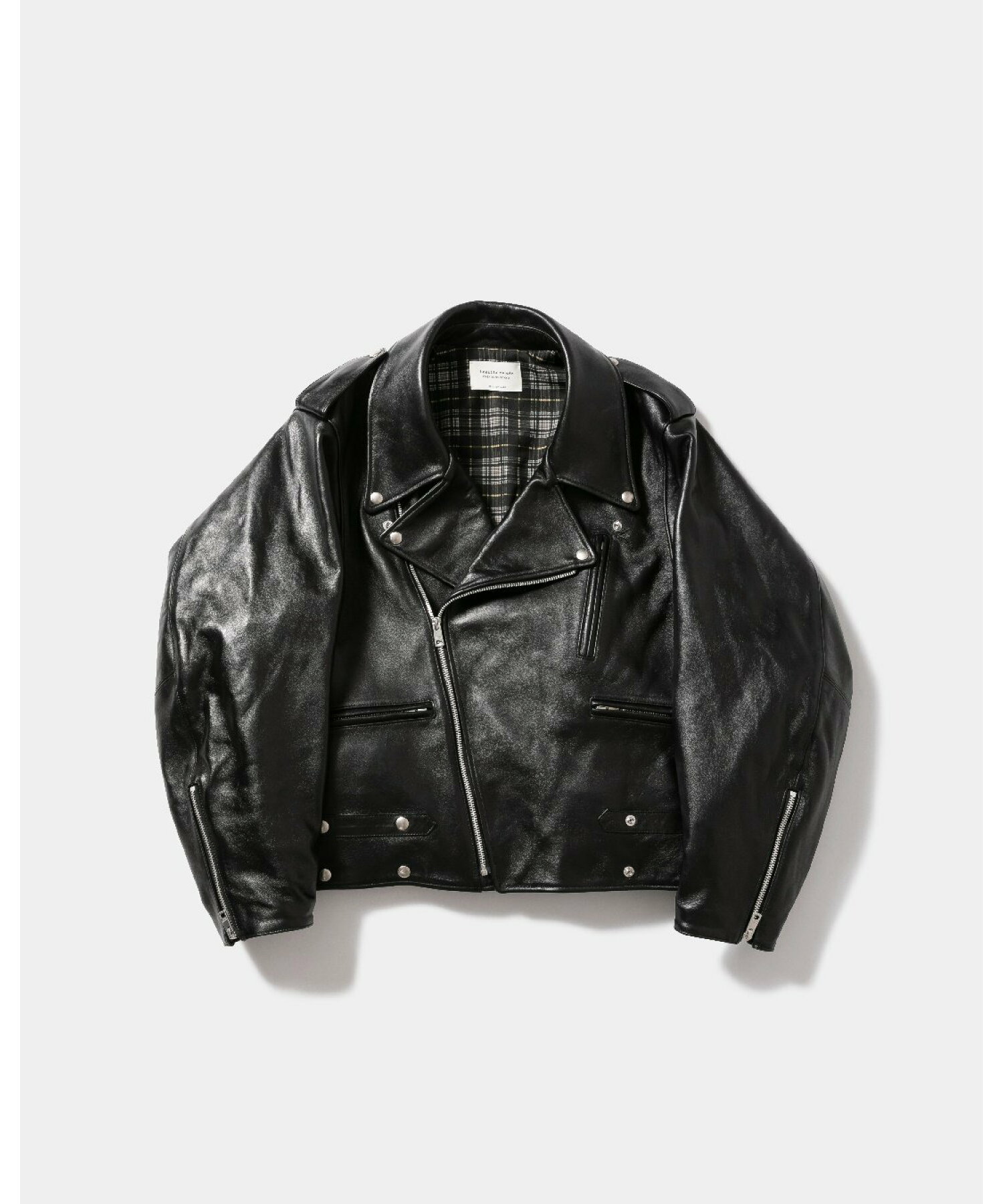 double-end vintage  leather ridersjacket